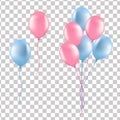 Balloons isolated on transparent background. Vector inflatable balls realistic style