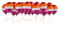 Balloons with lesbian flag, 3D rendering Royalty Free Stock Photo