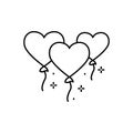 Balloons, love, heart icon. Simple line, outline vector of love icons for ui and ux, website or mobile application Royalty Free Stock Photo