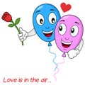 Balloons Lovers in Love Flying in the Air