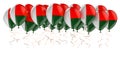 Balloons with Madagascar flag, 3D rendering Royalty Free Stock Photo