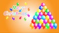 Balloons with merry chirstmas