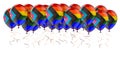 Balloons with modern pride flag LGBTQ, 3D rendering Royalty Free Stock Photo