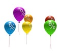 Balloons with percent symbols Royalty Free Stock Photo