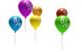 Balloons with percent symbols Royalty Free Stock Photo