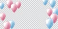 Balloons pink celebration frame background. event and holiday Royalty Free Stock Photo