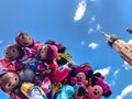 Balloons, popular cartoons close-up in Cracow