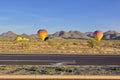 Balloons preparing to lift off in the Arizona desert Royalty Free Stock Photo