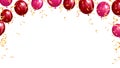 Balloons red celebration frame banner for celebration, anniversary, event and holiday Royalty Free Stock Photo