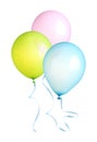 Balloons with ribbon isolated