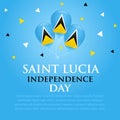 Balloons with Saint Lucia flag and text, Country Independence Day