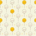 Balloons seamless background in kawaii style vector