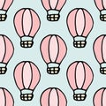 Balloons seamless pattern. hand drawn doodle style. vector, minimalism, sketch. wallpaper, textiles, room decor, background for Royalty Free Stock Photo