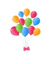 Balloons. A set of balloons of different colors, tied with a bow. Children s vector illustration in cartoon style Royalty Free Stock Photo