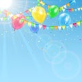 Balloons on sky background Royalty Free Stock Photo