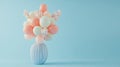Balloons in soft pastel shades float on a light blue background in a simple studio. Royalty Free Stock Photo