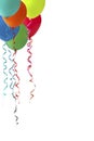 Balloons and streamers in the corner Royalty Free Stock Photo