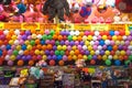 Balloons stuck on the wall for target practice