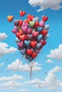 balloons with thank you printed, floating in sky Royalty Free Stock Photo