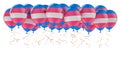 Balloons with transgender flag, 3D rendering Royalty Free Stock Photo
