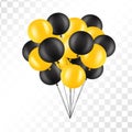 Balloons on transparent background. Bunch of balloons isolated. Vector illustration