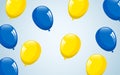 Balloons with Ukrainian symbols.Colors of the Ukrainian flag.Holiday decoration