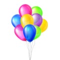 Balloons Vector. In Air. Big Surprise. Group Bunch. Flying. Birthday, Holiday Event Elements Decoration. Realistic