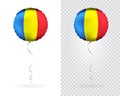 Balloons in Vector Blue Yellow Red as Romania National Flag Royalty Free Stock Photo