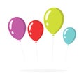 Balloons vector isolated colorful clipart flat cartoon illustration on white background Royalty Free Stock Photo