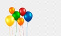 Balloons vector. Realistic Flying Birthday helium balloons. Royalty Free Stock Photo