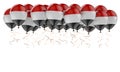 Balloons with Yemeni flag, 3D rendering