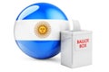 Ballot box with Argentinean flag. Election in Argentina. 3D rendering Royalty Free Stock Photo
