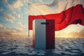 A Polish Election Ballot Box proudly displaying the National Flag of Poland within its design Royalty Free Stock Photo