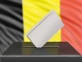 Ballot box with Belgian flag on background