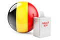 Ballot box with Belgian flag. Election in Belgium. 3D rendering