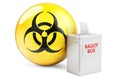 Ballot box with bio hazard flag. 3D rendering Royalty Free Stock Photo