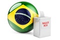 Ballot box with Brazilian flag. Election in Brazil. 3D rendering