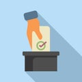 Ballot box candidate icon flat vector. Cv career time