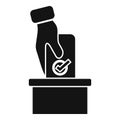 Ballot box candidate icon simple vector. Cv career time