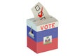 Ballot box with flag of Haiti