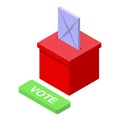 Ballot box icon isometric vector. Online vote