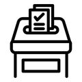 Ballot box icon outline vector. Vote election