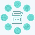 Ballot box icon sign symbol