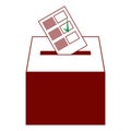 Ballot box icon. Vector of a ballot box for election. Box for votes on voting