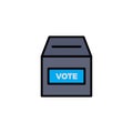 Ballot box flat vector icon sign symbol