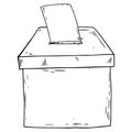 Ballot box icon. Vector of a ballot box. Ballot box elections hand drawn