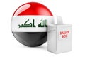 Ballot box with Iraqi flag. Election in Iraq. 3D rendering