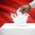 Ballot box with national flag on background series - Hong Kong Royalty Free Stock Photo