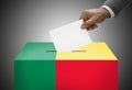 Ballot box painted into national flag colors - Benin