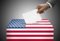 Ballot box painted into national flag colors - United States Royalty Free Stock Photo